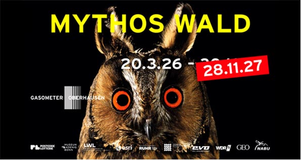 Plakatmotiv zur Ausstellung Mythos Wald im Gasameter Oberhausen