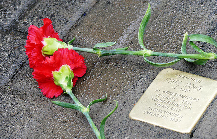 Stolperstein für den politisch Verfolgten Fritz Jahnke 