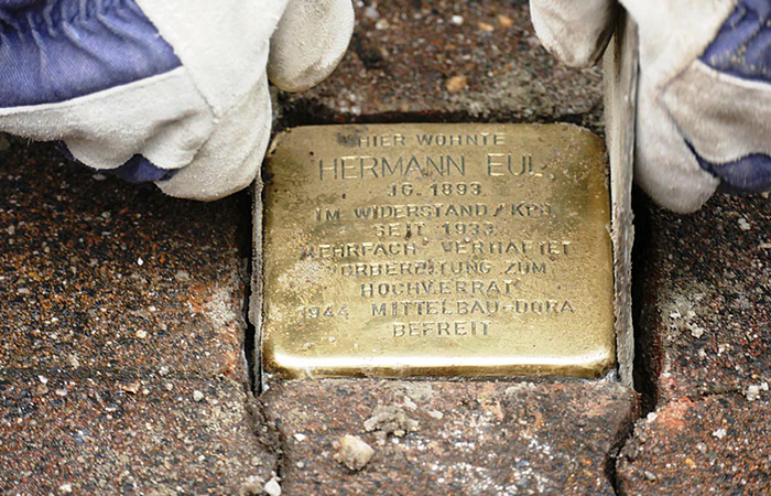 Stolperstein für den politisch Verfolgten Hermann Eul