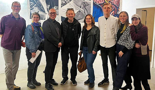 Thomas Machoczek, Laura Mangels (Theater Oberhausen), Kulturdezernent Apostolos Tsalastras, Stefan Schoer (Kitev), Desbina Kallinikidou (Büro für Interkultur), Leonard Schmidt-Dominé (Kurator und Künstler), Ariel Ebert (Kuratorin) und Rimma Ebert bei der 