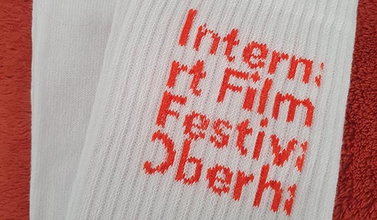 Festivalsocken der Internationalen Kurzfilmtage Oberhausen