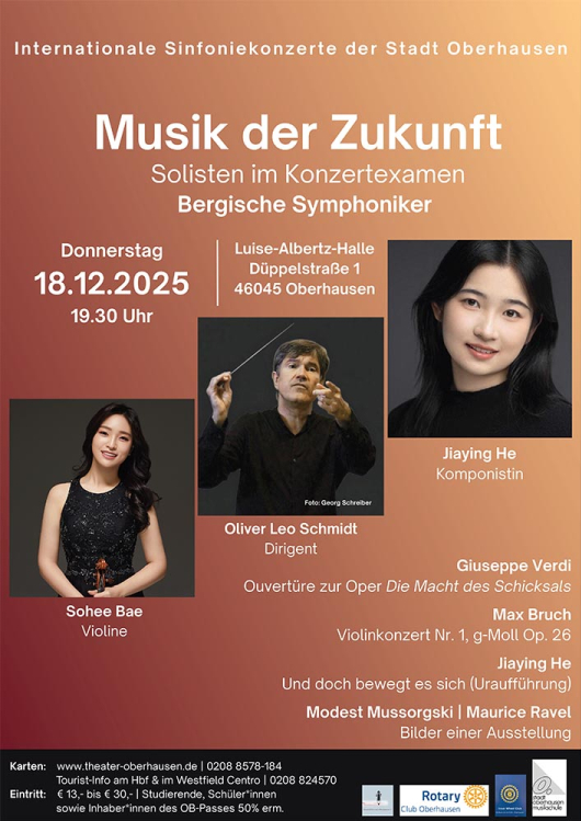 Plakat zum Jubiläumskonzert der Internationalen Synphoniekonzerte der Stadt Oberhausen