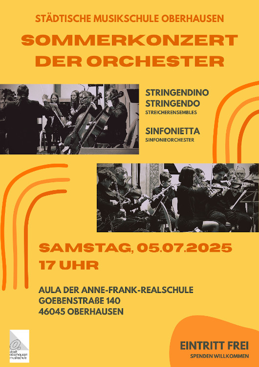 Plakat zum Sommerkonzert der Musikschule der Stadt Oberhausen