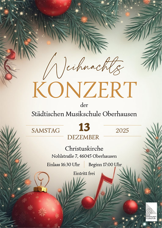 Plakat Weihnachtskonzert Städtische Musikschule Oberhausen