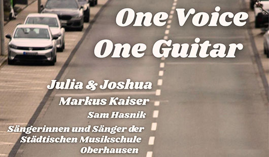 Plakatzum Konzert One Voice - One Guitar (Plakat: Stadt Oberhausen)