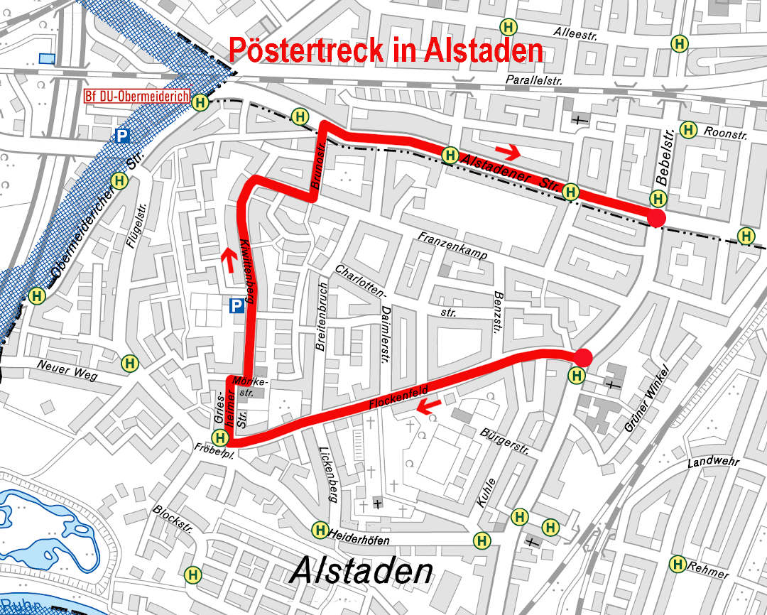 Zugstrecke Pöstertreck in Alstaden