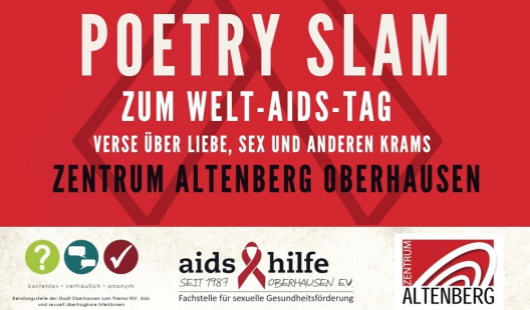 Plakat Welt-Aids-Tag 2023 Poetry Slam