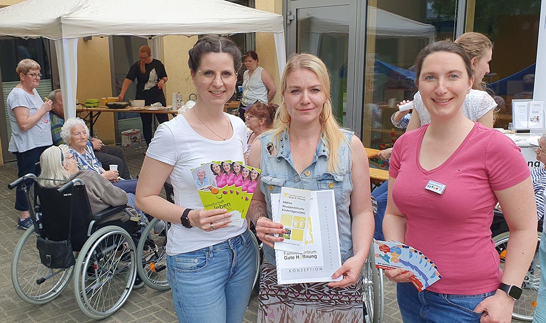 Sie werben für ein gemeinsames Ehrenamt von Eltern und Kindern, Aline Schulte, Bettina Carolin Wolle und Jacqueline Hoffmann