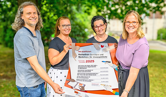 v. li.: Matthias Ruschke, VHS, Inga Dander, Bereich Chancengleichheit, Barbara Klingels, Sprecherin beo, Malina Bardenheuer, Bereich Chancengleichheit (Foto: Stadt Oberhausen / Tom Thöne)