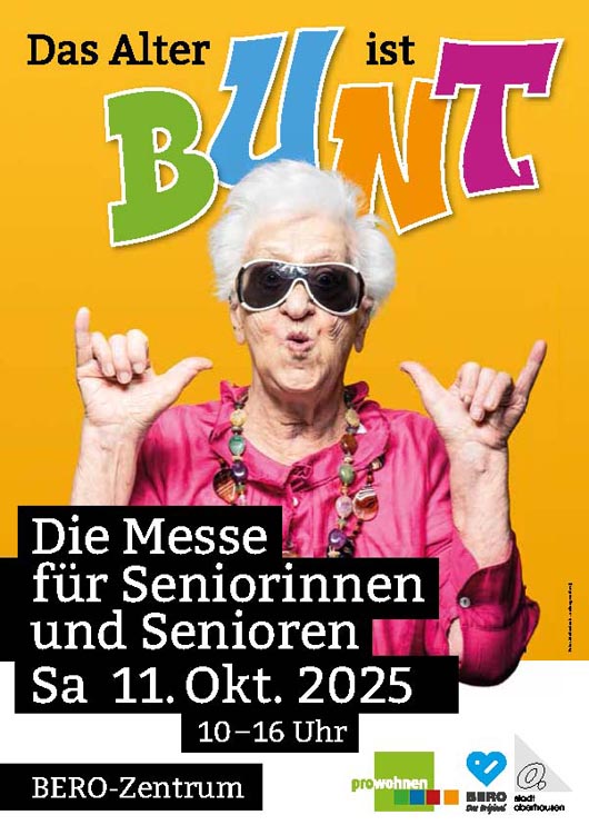 Plakat zur Seniorenmesse Das Alter ist bunt