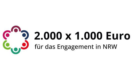 Logo 2.000 x 1.000 Euro für das Engagement (Grafik: Staatskanzlei des Landes Nordrhein-Westfalen)