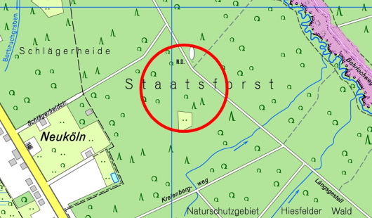 Lageplan Granatenfung Hiesfelder Wald