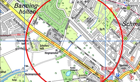 Lageplan der Bombe an der Hühnerstraße