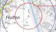Lageplan zum Bombenfund vom 13.11.2018