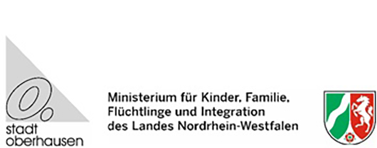 Logo Stadt Oberhausen und Ministerium für Kinder, Familie, Flüchtlinge und Integration des Landes Nordrhein-Westfalen