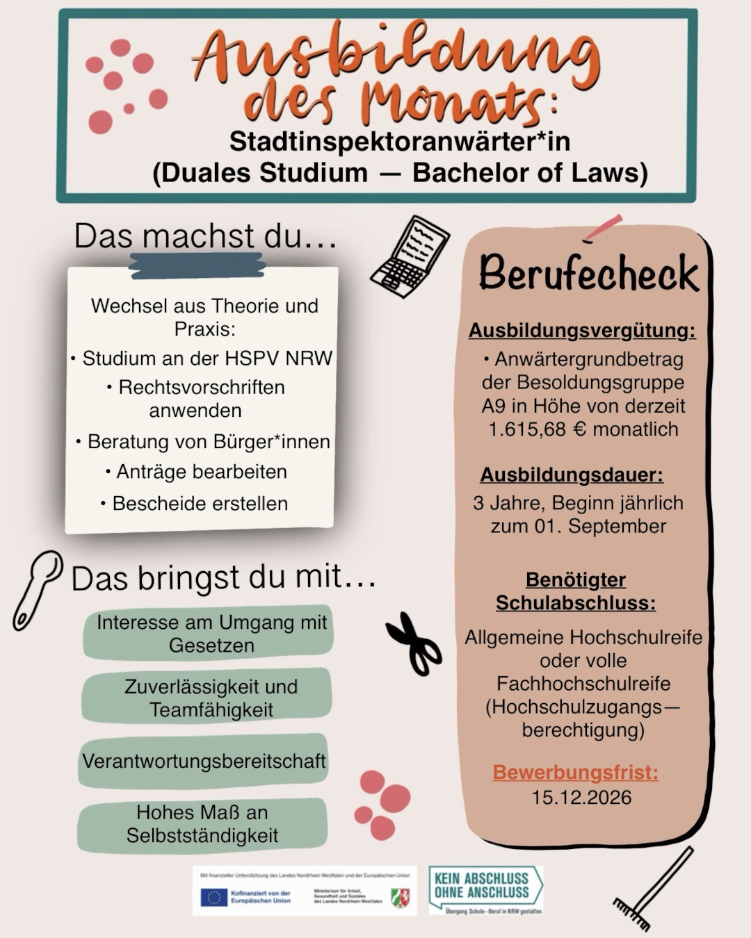 Ausbildung des Monats September