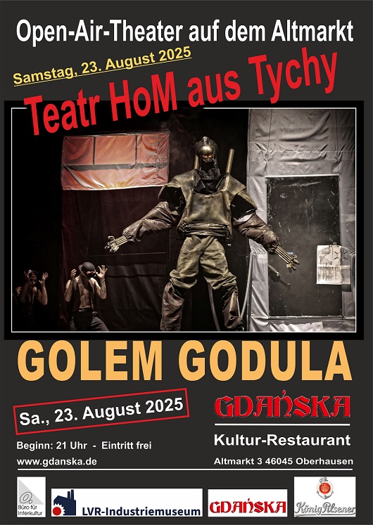 Plakat zum Theaterstück Golem Godula, mit Inhalten zur Aufführung wie im Text
