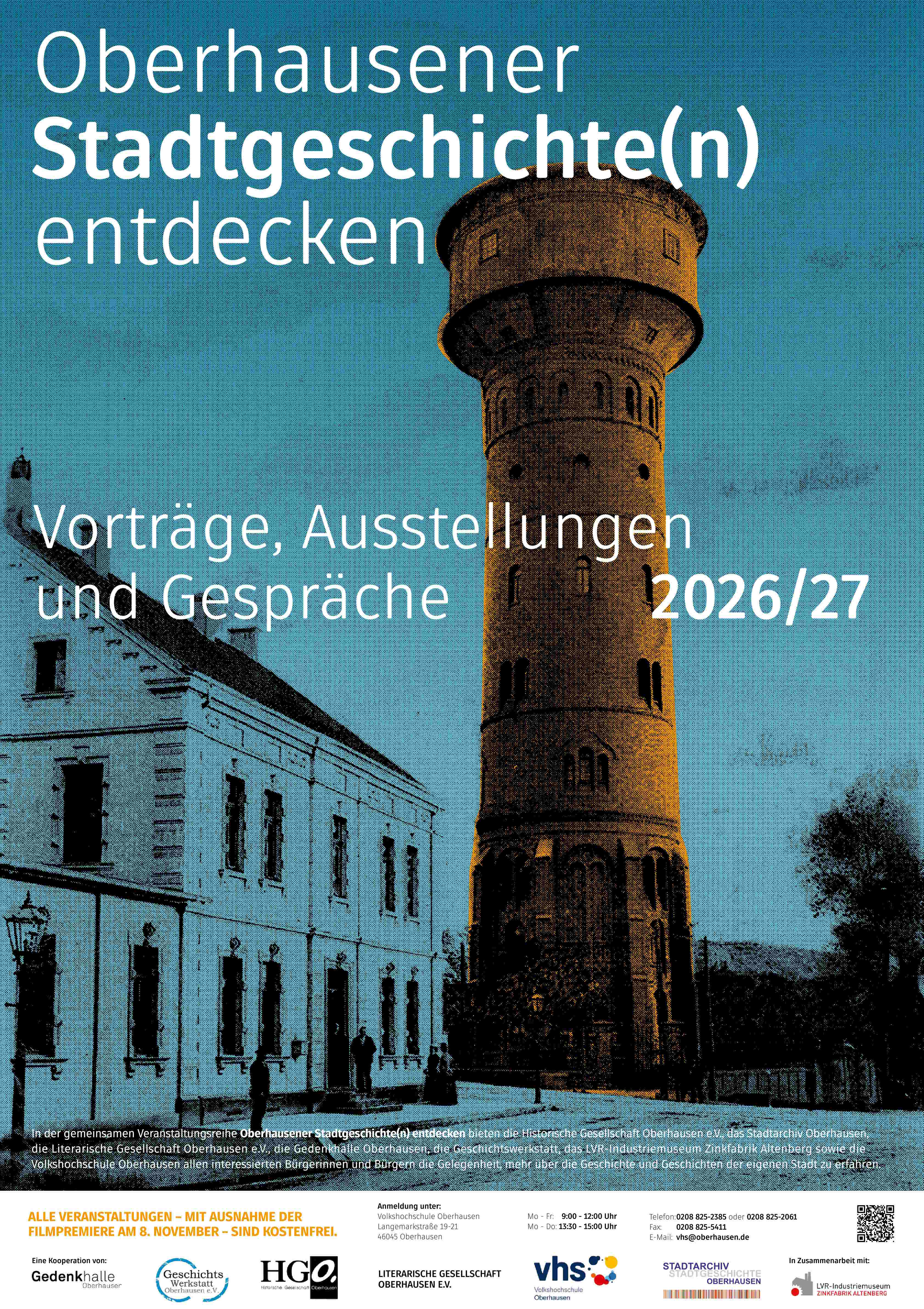 Bild zeigt das Plakat der Veranstaltungsreihe Oberhausener Stadtgeschichte(n) entdecken