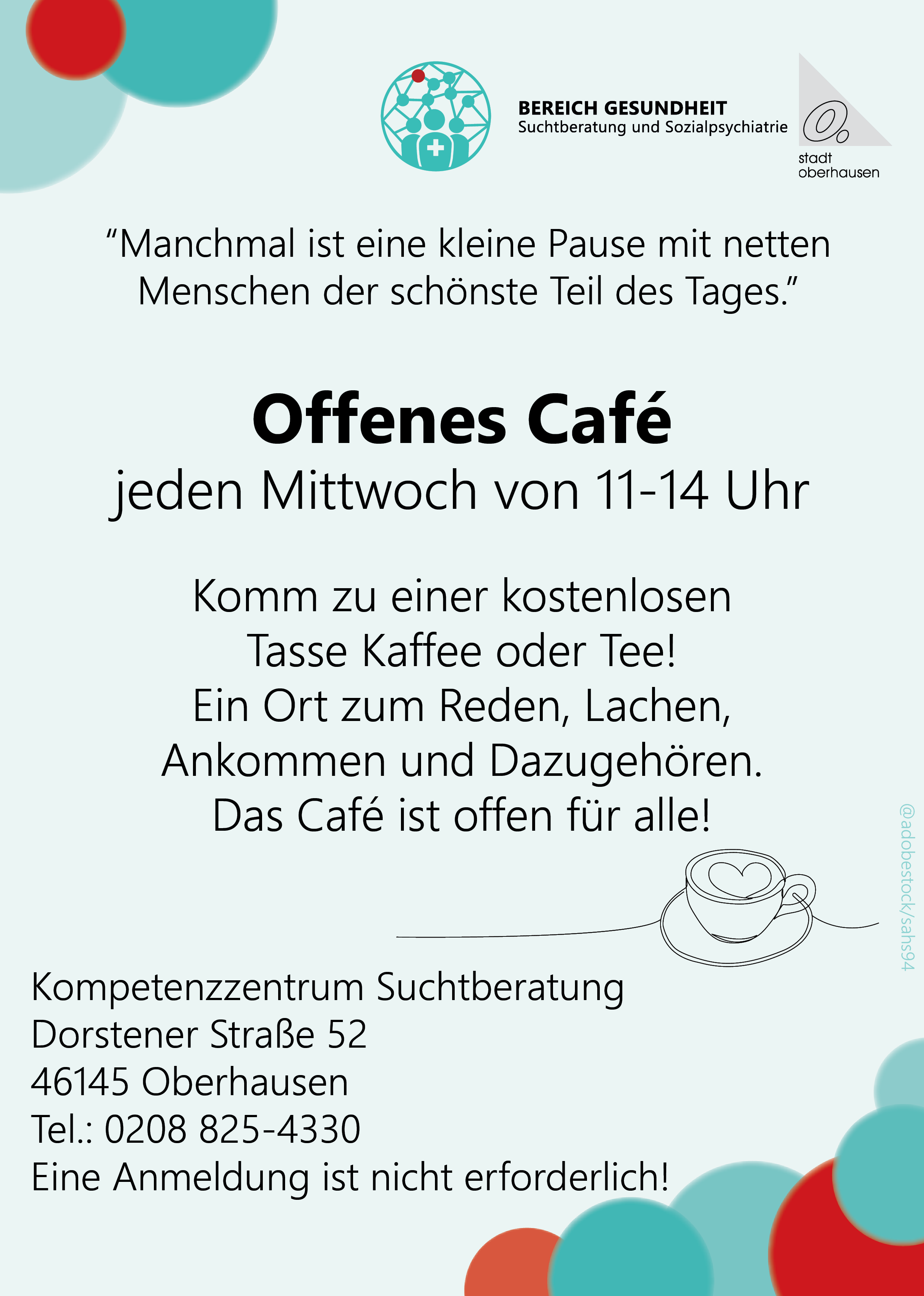 Postkarte Offenes Café