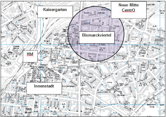 Karte des Bismarckviertels