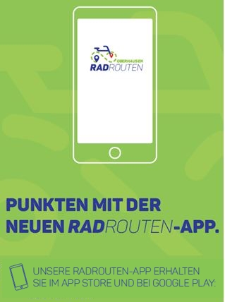 Bild zeigt Werbung für die RadRouten-App