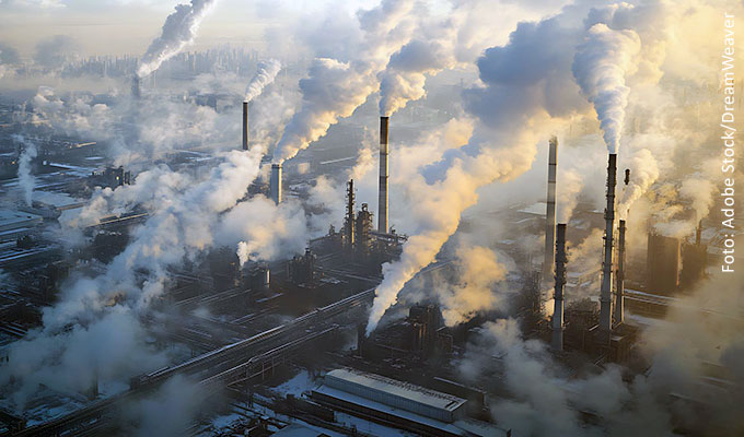 Rauchende Industrieschornsteine