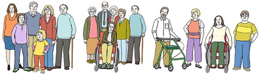Viele Menschen stehen zusammen