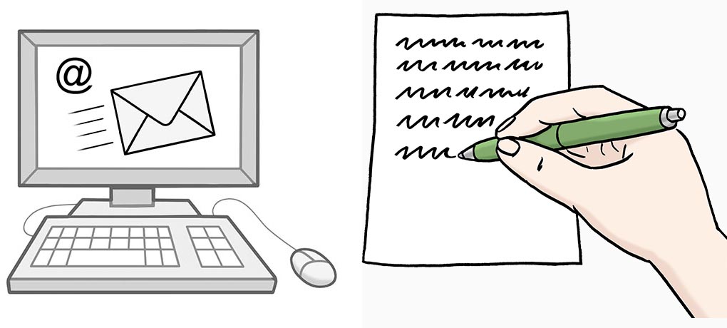 Computer und Brief-Papier