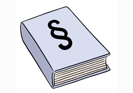 Gesetzbuch, Grafik: Lebenshilfe für Menschen mit geistiger Behinderung Bremen e.V. Illustrator Stefan Albers, Atelier Fleetinsel, 2013