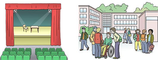 ein Theater und eine Schule