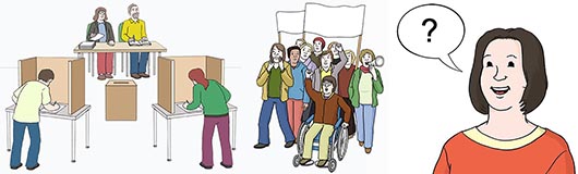 Wahllokal, eine Demo und eine Frau