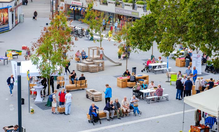 Vogelperspektive, Kleiner Markt in Sterkrade