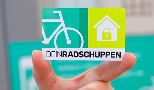 Auch mit einer solchen Chipkarte ist der Zugang zu den Radboxen möglich (Foto: Stadt Oberhausen/Tom Thöne)
