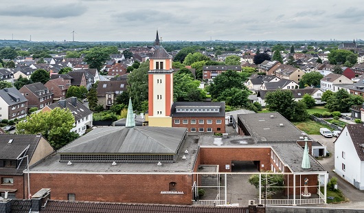 Die Klosterkirche Unsere Liebe Frau - geschaffen vom Architekten Gottfried Böhm im Jahr 1957. Foto: Stadt Oberhausen