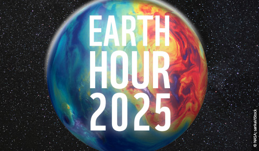Plakat zur Earth Hour 2025 (Foto: NASA/sankai/Stock)