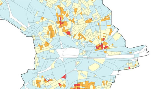Kartenausschnitt zur Kommunalen Wärmeplanung. Screenshot: Stadt Oberhausen)