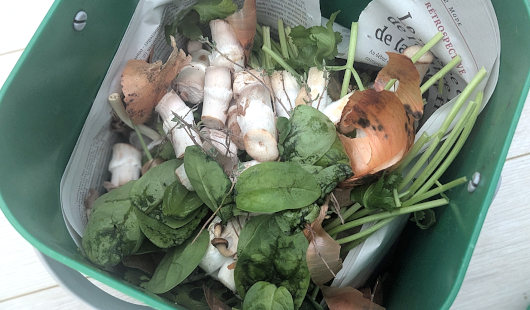 Zeitungspapier unter Biomüll kann das Anfrieren von feuchtem Abfall verhindern.