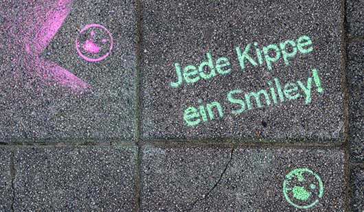 Eine Botschaft lautete Kippe weg, Smiley da (Foto Stadt Oberhausen/Tom Thöne