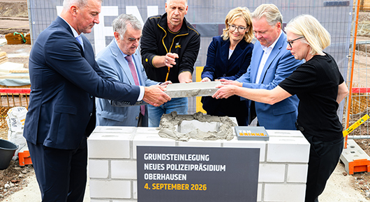 Grundsteinlegung Polizeipräsidium. Foto: Stadt Oberhausen/Tom Thöne