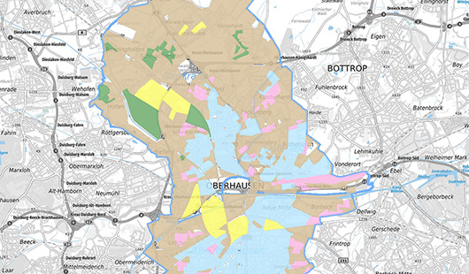 Karte der Kommunalen Wärmeplanung Oberhausen