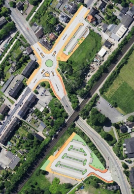 Planungsskizze vom neuen Verkehrsknoten Holten