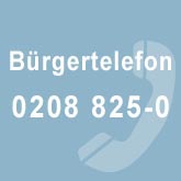 BaNummer des Bürgertelefons 0208 825-0 an